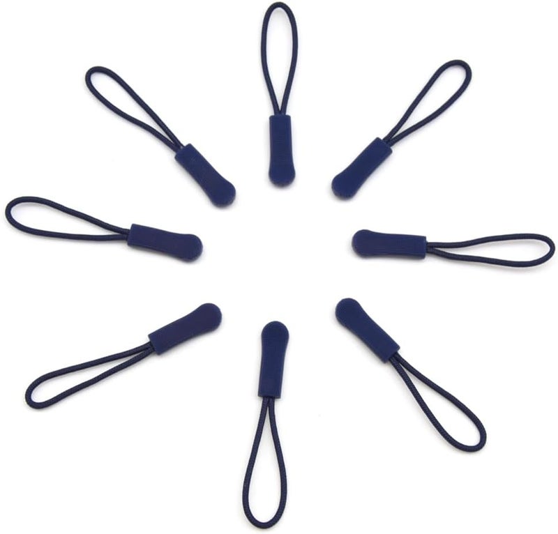 Ruidee 50 Pieces Zipper Pulls Zipper Tabs Zipper Pull Cord Extender Replacement Zipper Pulls for Backpacks, Jackets, Luggage, Purses, Handbags（Navy Blue） - Image 4